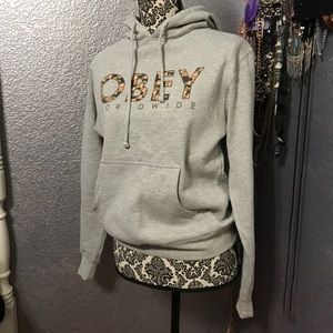 Grey Floral Obey Hoodie